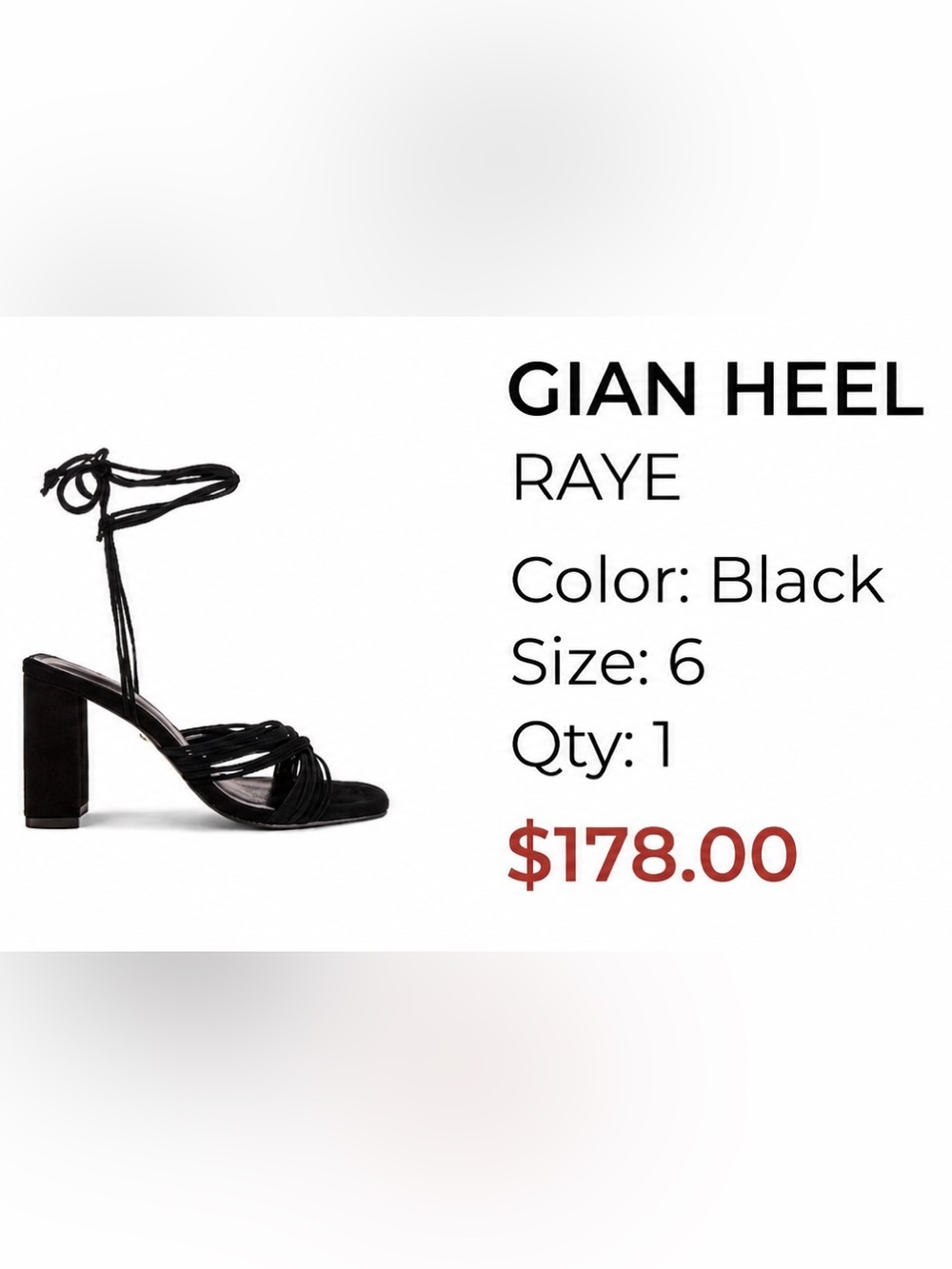 RAYE Gian Black Suede Heels Size 6 | Strappy Block Heel Sandals - Picture 4 of 11